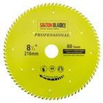 Saxton TCT21680TPRO Lame de scie circulaire TCT 216 mm x 80 dents x 30 mm alésage 16, 20, 25 mm.[G194]