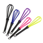 Casecover 5pcs Egg Whisk Mini Plastic Manual Push Mixer Stirrer Handle Whisk Egg Beater Tool Hand Blender (random Color)