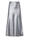 Slfsilva-Lena Hw Midi Skirt B Silver Selected Femme