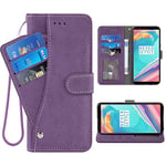 ELISORLI Compatible with Oneplus 5T Wallet Case Wrist Strap Lanyard Leather Flip Card Holder Stand Cell Accessories Phone Cover for OnePlus5T A5010 One Plus5T 1 Plus T5 1plus One+ + 1+ 1+5T-Purple