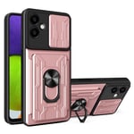 EIDERWOOD Samsung Galaxy A06 Magnetisk Handverker Deksel med Kickstand - Cam Slider - Kortholder - Svart / Rosa