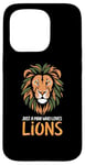 Coque pour iPhone 15 Pro Visage de lion drôle Meme Lions Citations Just A Man Who Loves Lions