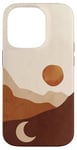 iPhone 14 Pro Aesthetic Boho Day and Night Pattern Sun and Moon Art Case