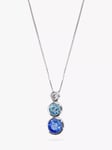 Eclectica Pre-Loved Rhodium Plated Swarovski Crystal Triple Drop Pendant Necklace, Dated Circa 1990s