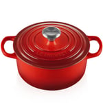 Le Creuset - Signature støpejernsgryte rund 22 cm cerise