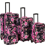 Rockland Impulse 4-Piece Softside Upright Luggage Set, Pucci, 4-Piece Set (14/19/24/28), Impulse 4-Piece Softside Upright Luggage Set