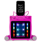 RockJam 10w Rechargeable Bluetooth Karaoke Machine with Two Microphones - Pink