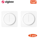 interrupteur mural intelligent Zigbee Wifi,panneau de gradation tactile,fonctionne avec Alexa Google Home - Type Zigbee 2PCS