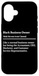 iPhone 16 Black Business Owner Funny Definition Entrepreneur Case