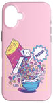 Coque pour iPhone 16 Plus Fresh Out of Fucks Céréales Drôle Ironique Sarcastique Rétro Comic