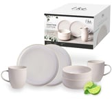 like. by Villeroy & Boch - Crafted Cotton, 6 pcs. set petit déjeuner, faïence, lavable au lave-vaisselle, micro-ondable, assiettes, assiettes-repas, vaisselle en céramique, set de vaisselle, vaisselle, set