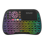 Savio Savmkw-04, Qwerty, Engelska (Usa), Styrplatta, Pc Computer / Laptop Windows / Linux Smart Tv / Android Tv Tv Box Xbox / Playstation Projector..., Svart, Multifärg