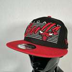 New Era Chicago Bulls Cap Hat NBA Wordmark Black Red 9Fifty Snapback S-M NEW