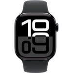 Apple Watch Series 10 GPS + Cellular 42mm Aluminum Case [ Black Sport Band S/M  MWX63 - Jet Black ]