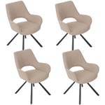 Lot de 4 chaises de Salle à Manger Scandinave Chaise Croisée beth en tissu beige - Meubles Cosy