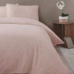 Rapport Home Soft Luxurious Teddy Fleece Quilt Cover Bedding Set Single Pink