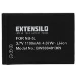 EXTENSILO Batterie compatible avec Canon PowerShot SX120 IS, SX200 IS, SX210 IS, SX220 HS appareil photo, reflex numérique (1100mAh, 3,7V, Li-ion)