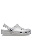 Crocs Classic Glitter Clog, Silver, Size 11 Younger