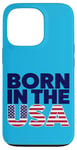 Coque pour iPhone 13 Pro T-shirts graphiques fantaisie avec inscription « Proud Born In The USA »