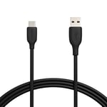 Amazon Basics Câble de charge rapide USB-C vers USB-A 2.0, Vitesse de 60 Mo/s, Certifié USB-IF, Pour Apple iPhone 15, iPad, Samsung Galaxy, tablettes, ordinateurs portables, 1.8 m, Noir