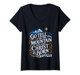 Womens Go,Tell,It On The,Mountain Nativity V-Neck T-Shirt