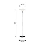 PH 3½-2½ Golvlampa glas/krom