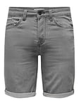 ONLY & SONS Men's Onsply Life Reg Jog Sho Pk 8583 Noos Shorts, Grey Denim, L