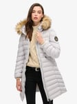 Superdry Fuji Faux Fur Hood Mid Length Puffer Coat