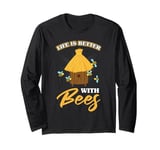 Life Is Better With Bees Beekeeping Hive Long Sleeve T-Shirt