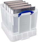 Really Useful Plastic Storage Box 35 Litre with XL Lid Clear