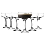 6x Espresso Martini Cocktail Glasses Set Champagne Coupe Saucers 200ml