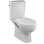 Jacob Delafon - Pack wc au sol Patio sans bride sortie verticale, 3/6L abattant thermodur - Blanc