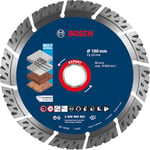 Bosch Accessories 1x Disques à tronçonner diamantés Expert MultiMaterial (pour Béton, Ø 180 mm, Accessoires Grande meuleuse angulaire)