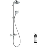 Colonne de douche thermostatique Hansgrohe Raidance s EcoSmart chromée + nettoyant Briochin