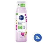 3x Nivea Shower Oil Gel 300 Ml. Naturally Pink