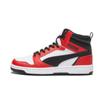 Puma Unisex Adults Rebound V6 Sneakers, Puma White-Puma Black-For All Time Red, 8 UK