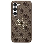 Guess 4G Big Metal Logo -kuori Samsung Galaxy S24:lle - ruskea