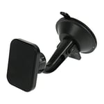 TURBOCAR - Support Smartphone Voiture - Magnétique - Fixation par Ventouse - Livré avec Une Plaque métallique rectangulaire et Une Plaque métallique Ronde - Couleur: Noir - Rotation 360°