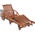 Transat chaise longue bain de soleil bois Helloshop26