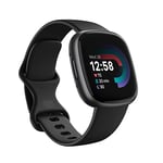Fitbit Versa 4 Fitness Smartwatch with built-in GPS and up to 6 days battery life - compatible with iOS 15 or higher & Android OS 9.0 or higher, Black /Graphite Aluminium