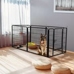 Haloyo - Parc enclos pour Chiens Pliable/Réglable/ Mobile Hauteur 6 Panneaux avec porte noir