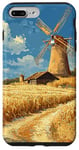 iPhone 7 Plus/8 Plus Wheat Fields With Windmills Landscape Vintage Graphic Case