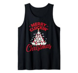 Merry Cluckin' Christmas Funny Chicken Lovers Farm Xmas Tank Top