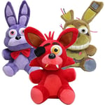 3-pack Plyschset Fnaf Plushies 7 tum/18 cm Fnaf Leksaker Freddy Fazbear Foxy The Pirate Foxy Leksak, Festdekoration