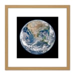 Space NASA North America From Satellite Photograph 8X8 Inch Square Wooden Framed Wall Art Print Picture with Mount