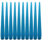 Turquoise Taper Dinner Candles  9" 24cm Candle Unscented 7 Hour Burn 10 Pack