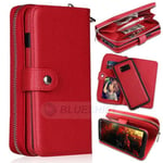 Samsung Galaxy S8 Plus      Zipper Wallet Case    Red