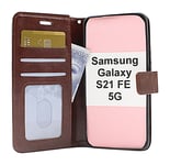 Crazy Horse Wallet Samsung Galaxy S21 FE 5G (SM-G990B) (Brun)