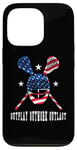 Coque pour iPhone 13 Pro Joueur de crosse Outplay Outlast American Lacrosse