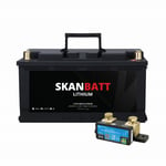 SKANBATT Lithium Batteri 12V 150AH 150A BMS (352x174x190mm) - Med Bluetooth - NYHET